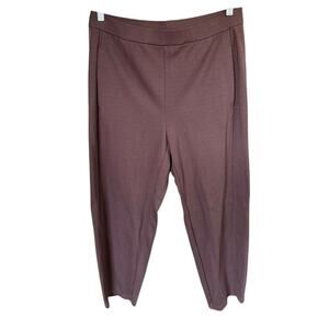 Eileen Fisher Pants Womens M Brown Tencel Stretch Jersey Straight Leg High Waist